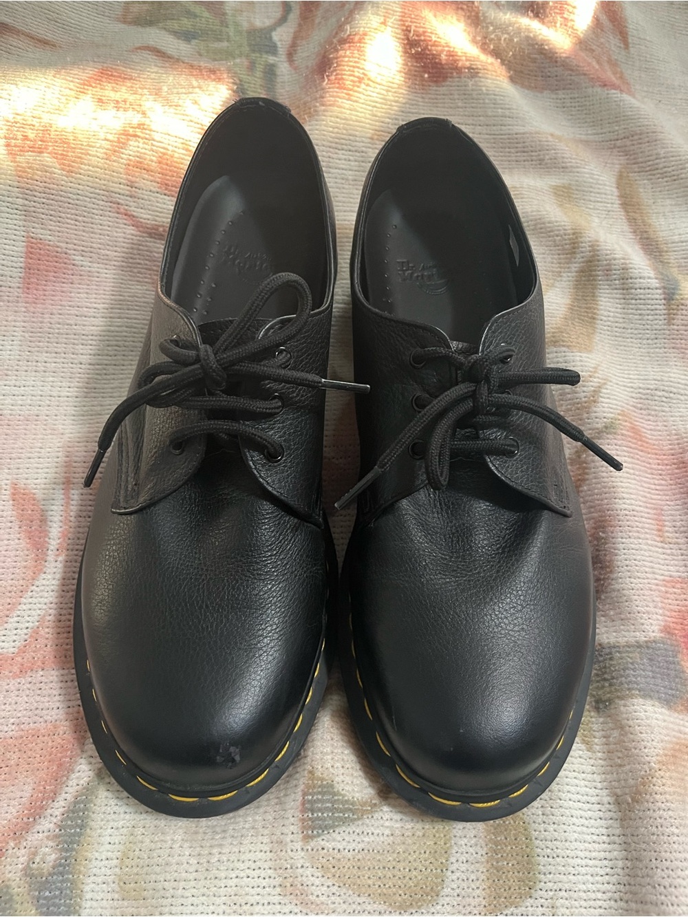 Dr. Martens Airwair Lace-Up Shoes with Yellow Stitching